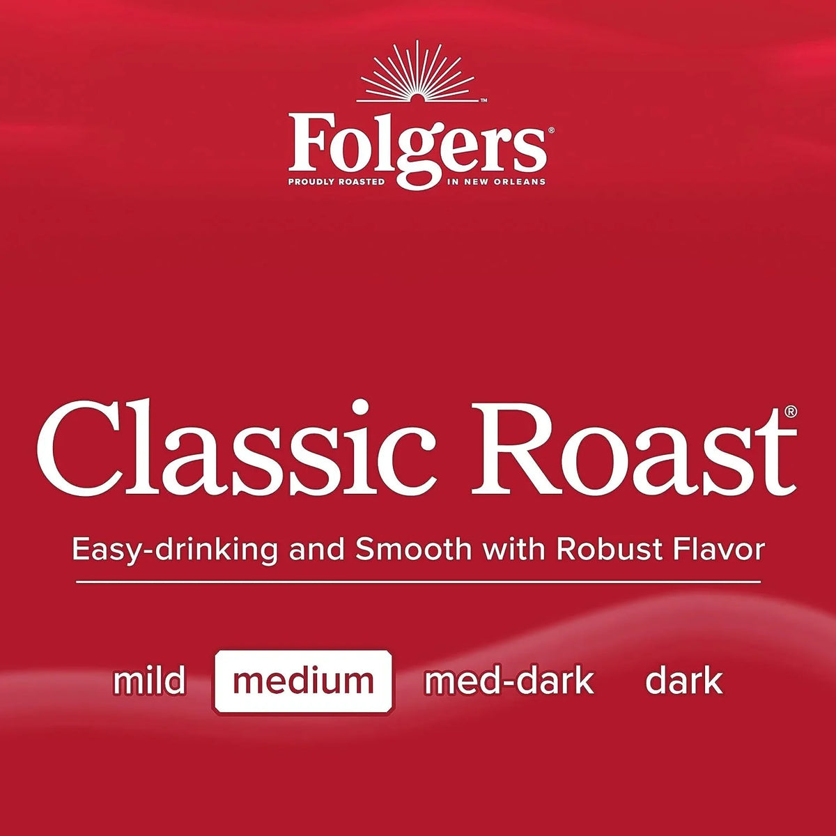 Folgers Classic Roast Coffee, Medium Roast, Keurig K-Cup Pods, 10 Count Box