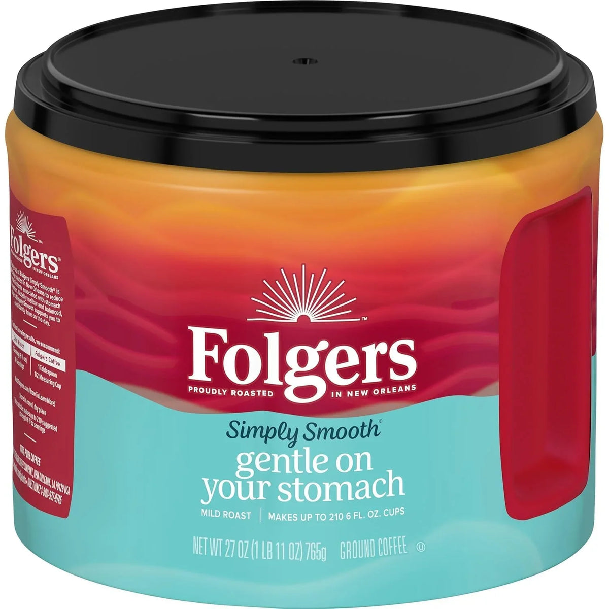 Folgers Simply Smooth Ground Coffee, Mild Roast, 27 Oz. Canister