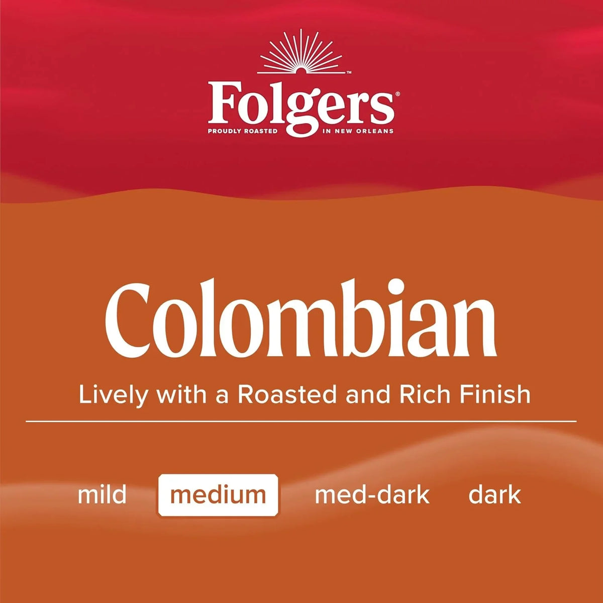 Folgers Colombian Coffee, Medium Roast, Keurig K-Cup Pods, 32 Count Box